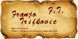 Franjo Trifković vizit kartica